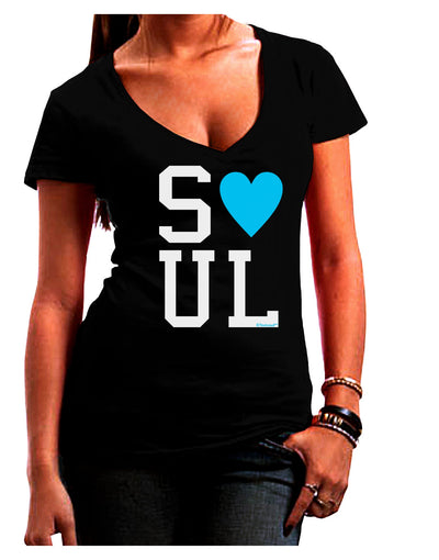 Matching Soulmate Design - Soul - Blue Juniors V-Neck Dark T-Shirt by TooLoud-Womens V-Neck T-Shirts-TooLoud-Black-Juniors Fitted Small-Davson Sales