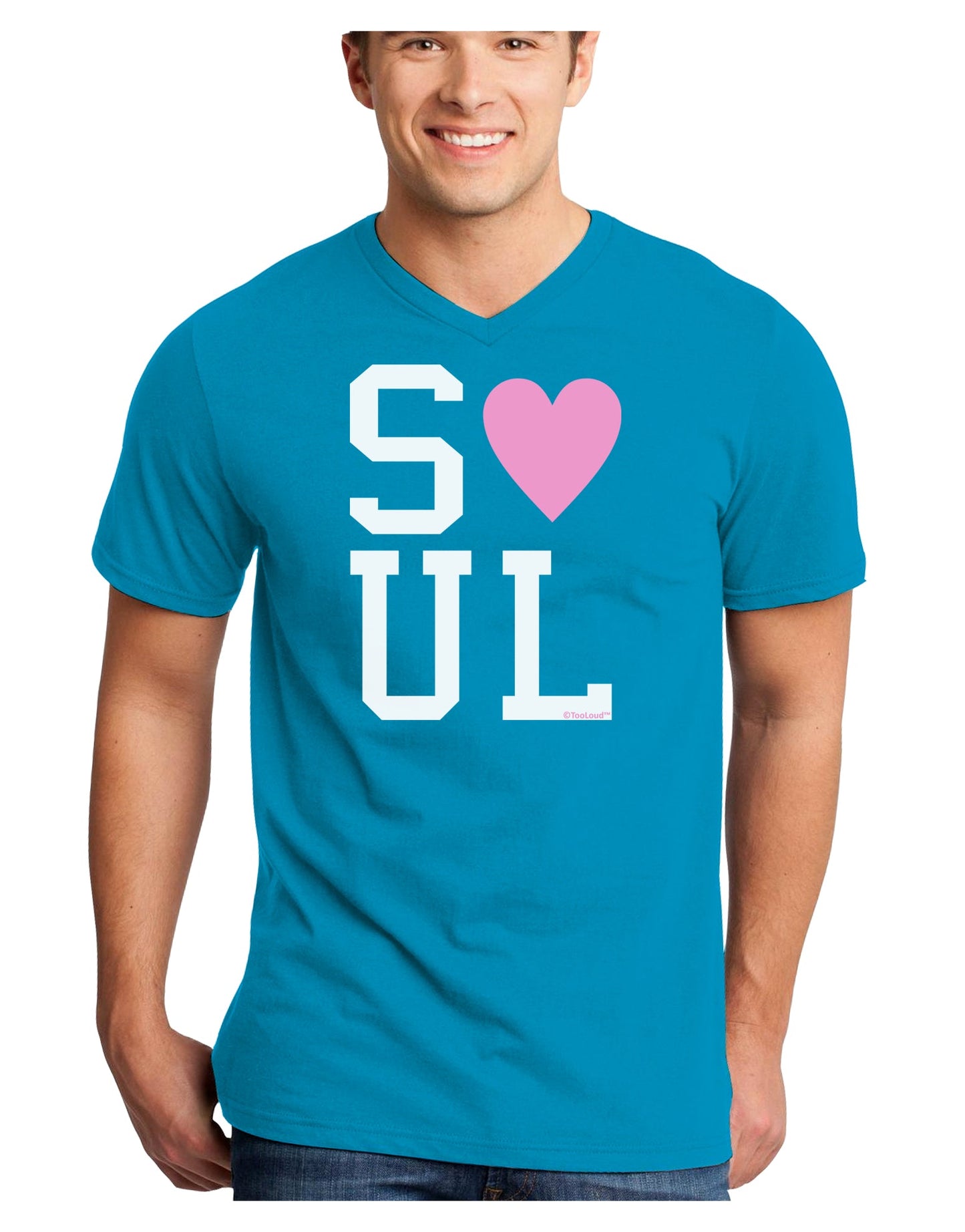 Matching Soulmate Design - Soul - Pink Adult Dark V-Neck T-Shirt by TooLoud-Mens V-Neck T-Shirt-TooLoud-Turquoise-Small-Davson Sales