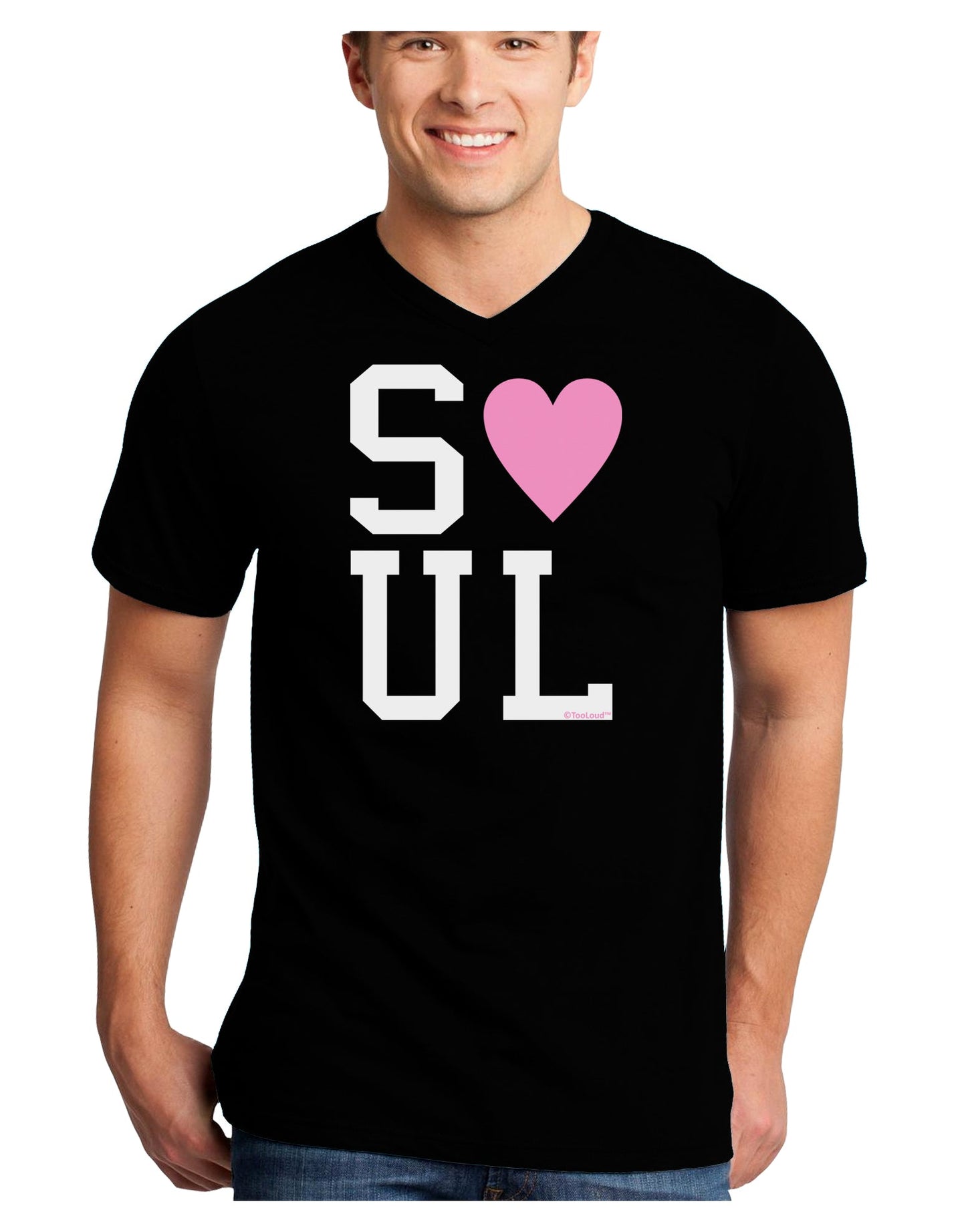 Matching Soulmate Design - Soul - Pink Adult Dark V-Neck T-Shirt by TooLoud-Mens V-Neck T-Shirt-TooLoud-Black-Small-Davson Sales