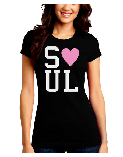 Matching Soulmate Design - Soul - Pink Juniors Crew Dark T-Shirt by TooLoud-T-Shirts Juniors Tops-TooLoud-Black-Juniors Fitted Small-Davson Sales