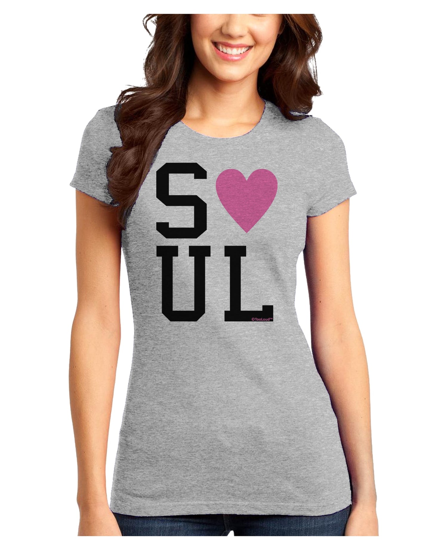 Matching Soulmate Design - Soul - Pink Juniors T-Shirt by TooLoud-Womens Juniors T-Shirt-TooLoud-Ash-Gray-Juniors Fitted X-Small-Davson Sales