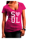 Matching Soulmate Design - Soul - Pink Juniors V-Neck Dark T-Shirt by TooLoud-Womens V-Neck T-Shirts-TooLoud-Hot-Pink-Juniors Fitted Small-Davson Sales