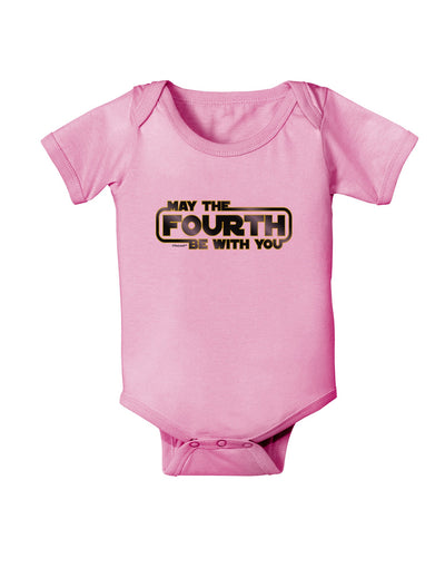 May The Fourth Be With You Baby Romper Bodysuit-Baby Romper-TooLoud-Pink-06-Months-Davson Sales