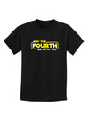 May The Fourth Be With You Childrens Dark T-Shirt-Childrens T-Shirt-TooLoud-Black-X-Small-Davson Sales