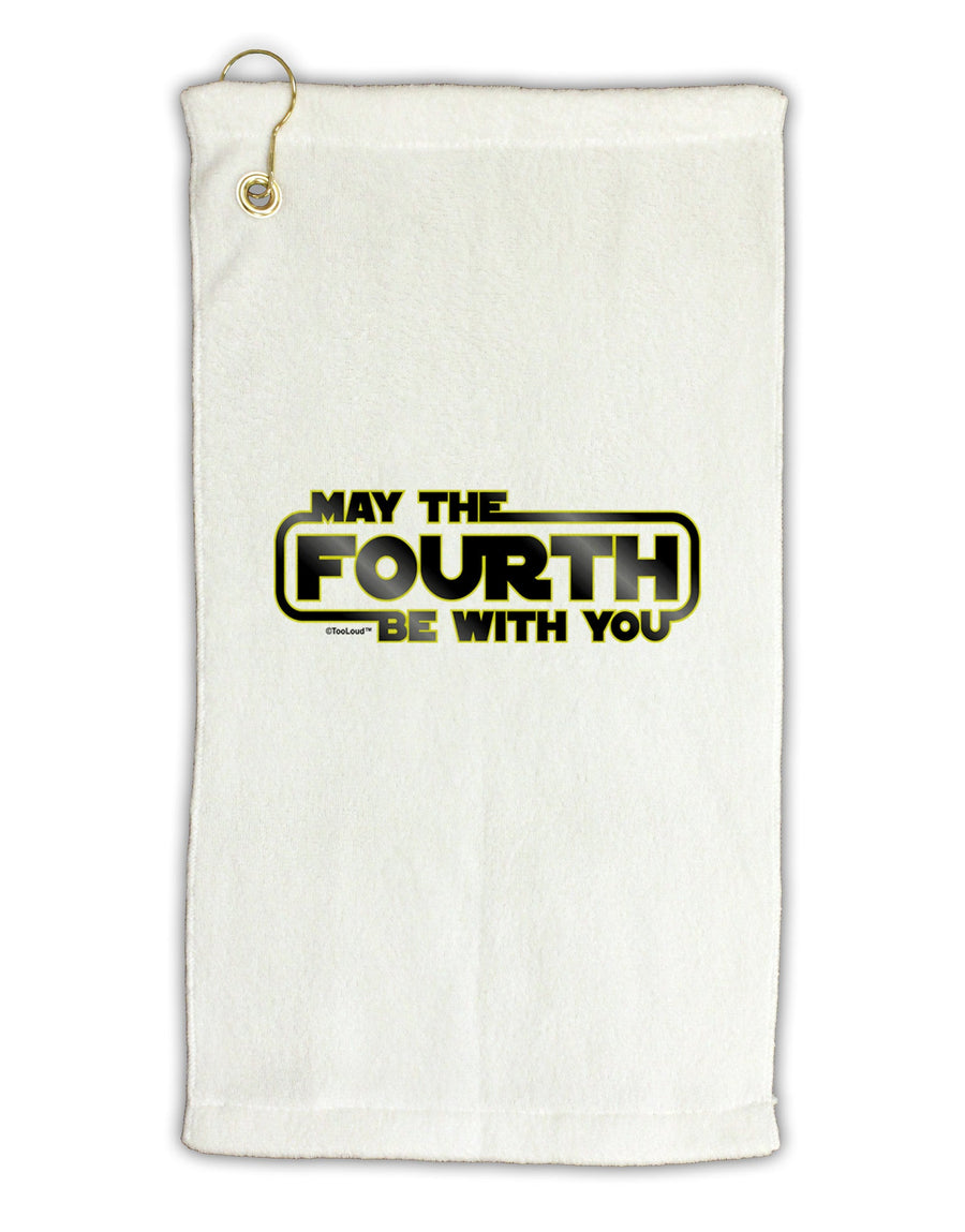 May The Fourth Be With You Micro Terry Gromet Golf Towel 16 x 25 inch-Golf Towel-TooLoud-White-Davson Sales