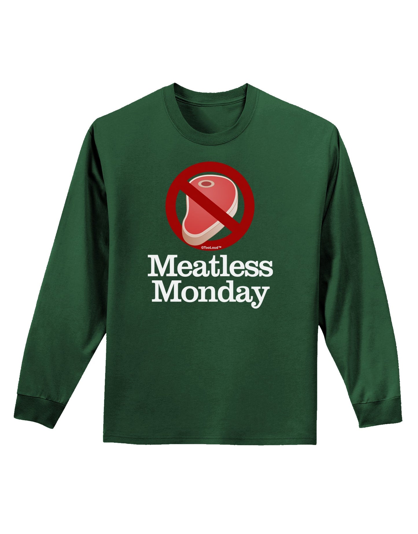 Meatless Monday Adult Long Sleeve Dark T-Shirt by TooLoud-TooLoud-Dark-Green-Small-Davson Sales