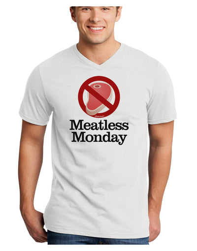 Meatless Monday Adult V-Neck T-shirt by TooLoud-Mens V-Neck T-Shirt-TooLoud-White-Small-Davson Sales