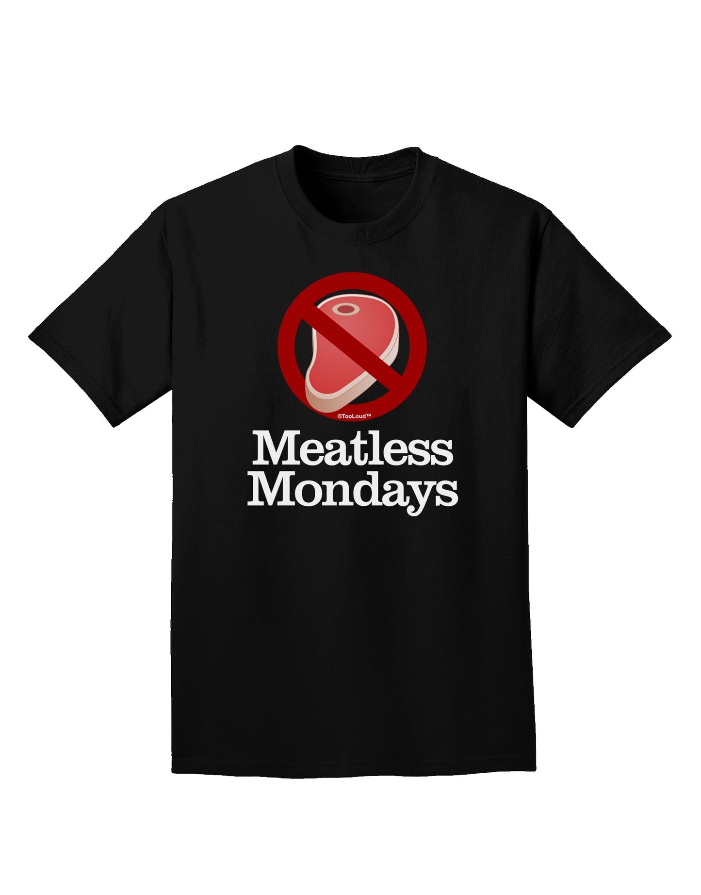 Meatless Mondays Adult Dark T-Shirt by TooLoud-Mens T-Shirt-TooLoud-Black-Small-Davson Sales