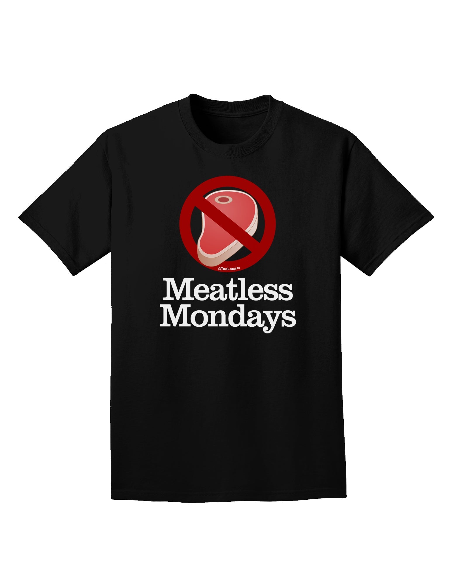 Meatless Mondays Adult Dark T-Shirt by TooLoud-Mens T-Shirt-TooLoud-Black-Small-Davson Sales