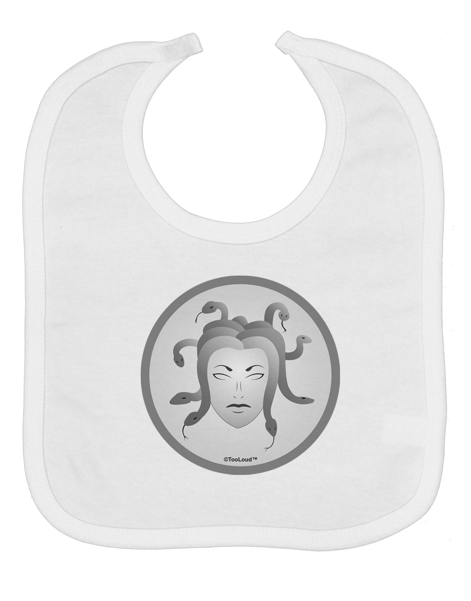 Medusa Head Coin - Greek Mythology Baby Bib by TooLoud