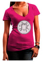 Medusa Head Coin - Greek Mythology Juniors V-Neck Dark T-Shirt by TooLoud-Womens V-Neck T-Shirts-TooLoud-Hot-Pink-Juniors Fitted Small-Davson Sales