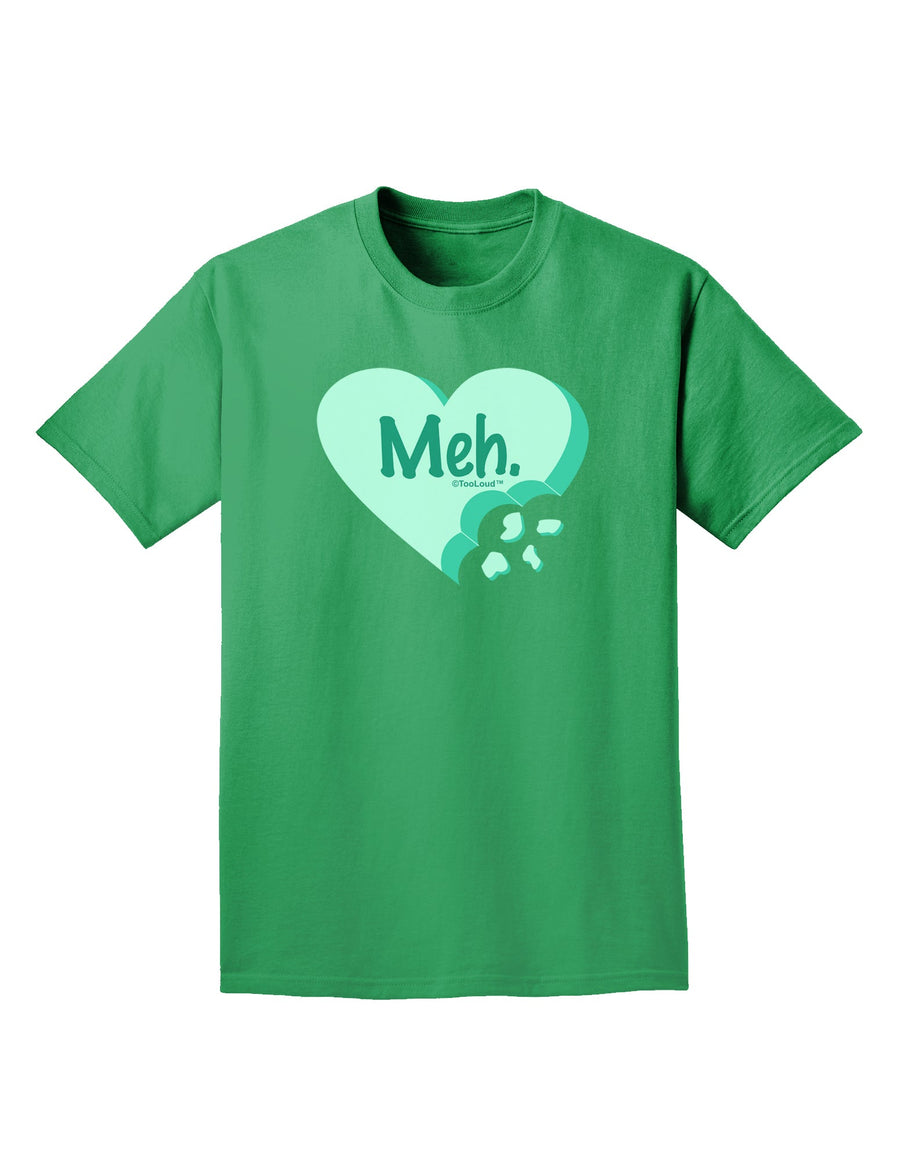 Meh Candy Heart Green - Valentines Day Adult Dark T-Shirt by TooLoud-Mens T-Shirt-TooLoud-Purple-Small-Davson Sales