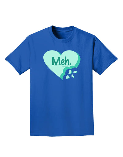 Meh Candy Heart Green - Valentines Day Adult Dark T-Shirt by TooLoud-Mens T-Shirt-TooLoud-Royal-Blue-Small-Davson Sales