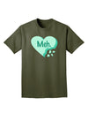 Meh Candy Heart Green - Valentines Day Adult Dark T-Shirt by TooLoud-Mens T-Shirt-TooLoud-Military-Green-Small-Davson Sales