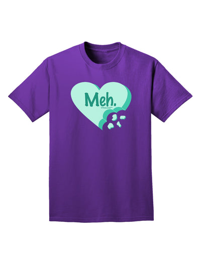 Meh Candy Heart Green - Valentines Day Adult Dark T-Shirt by TooLoud-Mens T-Shirt-TooLoud-Purple-Small-Davson Sales