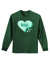 Meh Candy Heart Green - Valentines Day Adult Long Sleeve Dark T-Shirt by TooLoud-TooLoud-Dark-Green-Small-Davson Sales