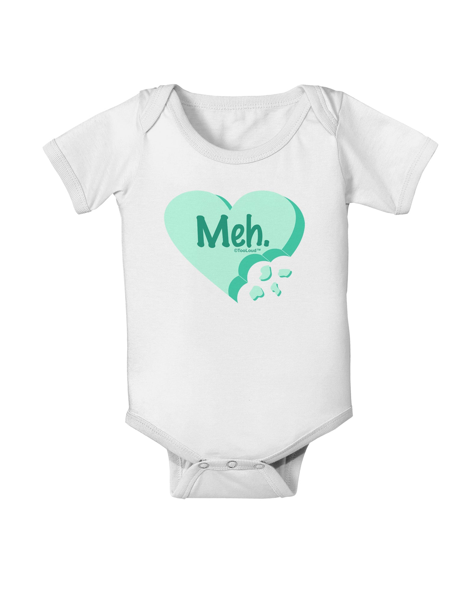 Meh Candy Heart Green - Valentines Day Baby Romper Bodysuit by TooLoud-Baby Romper-TooLoud-White-06-Months-Davson Sales