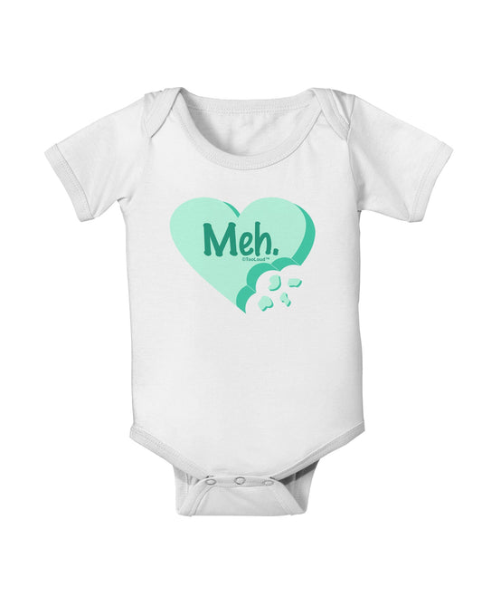 Meh Candy Heart Green - Valentines Day Baby Romper Bodysuit by TooLoud-Baby Romper-TooLoud-White-06-Months-Davson Sales