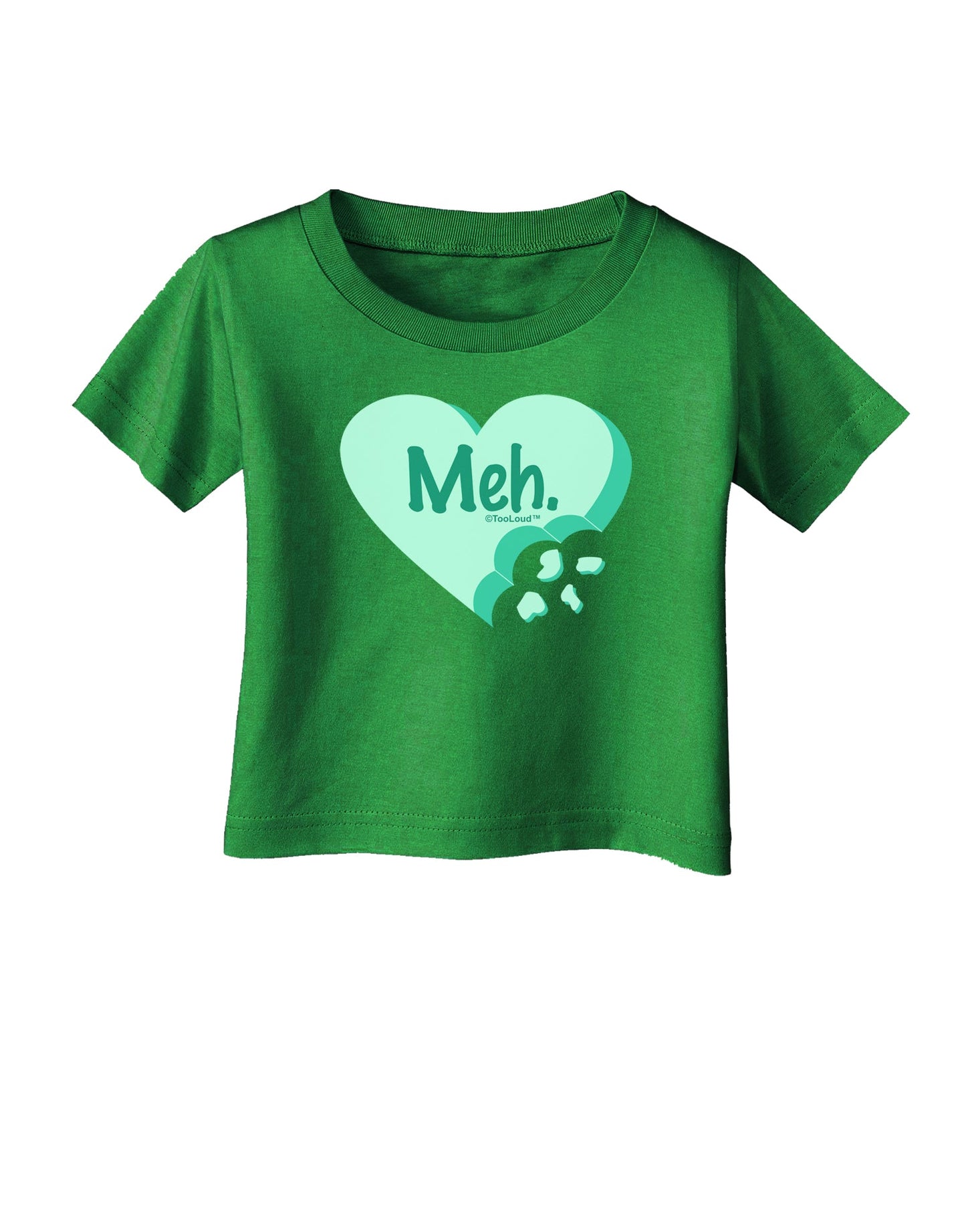 Meh Candy Heart Green - Valentines Day Infant T-Shirt Dark by TooLoud-Infant T-Shirt-TooLoud-Clover-Green-06-Months-Davson Sales