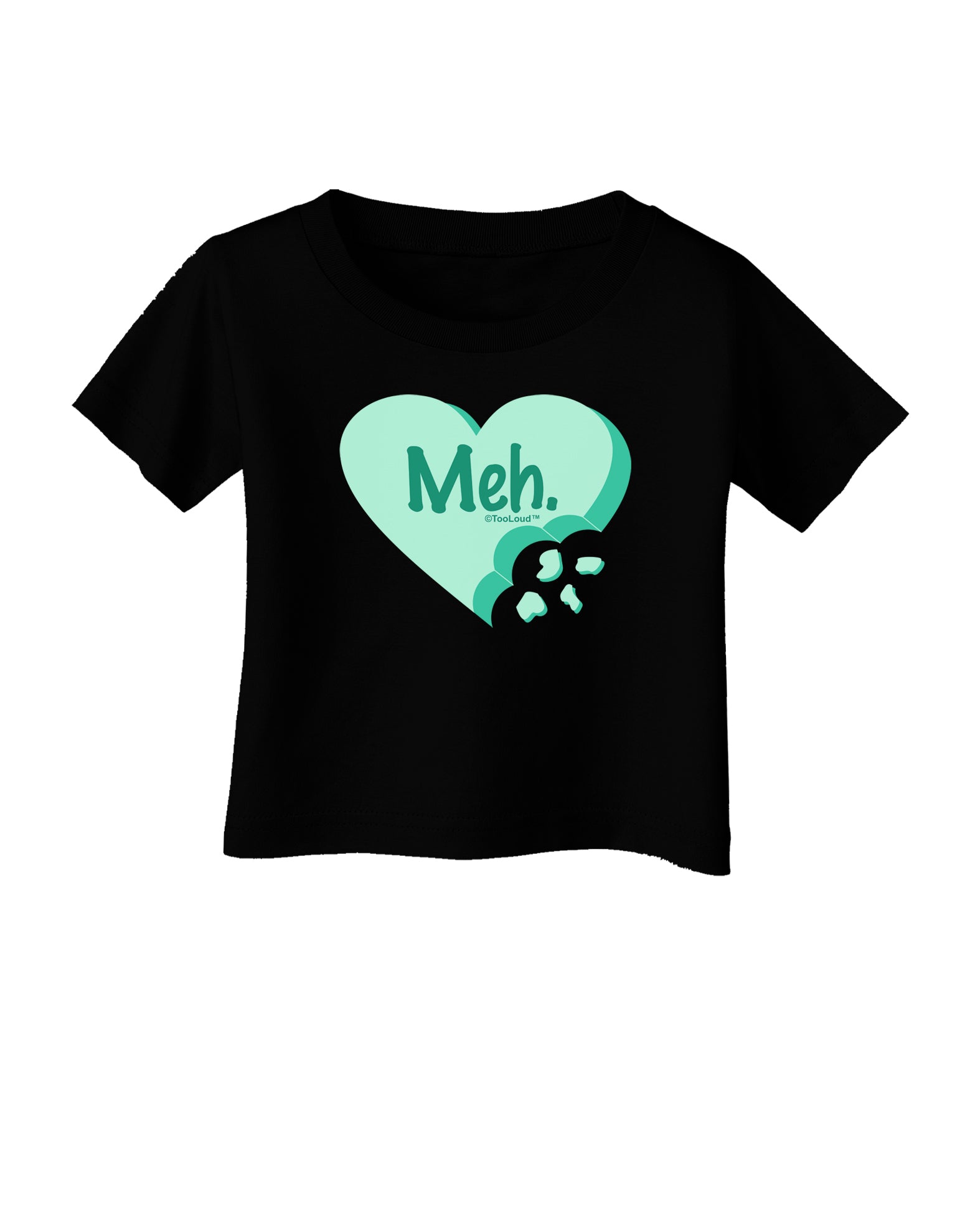 Meh Candy Heart Green - Valentines Day Infant T-Shirt Dark by TooLoud-Infant T-Shirt-TooLoud-Black-06-Months-Davson Sales