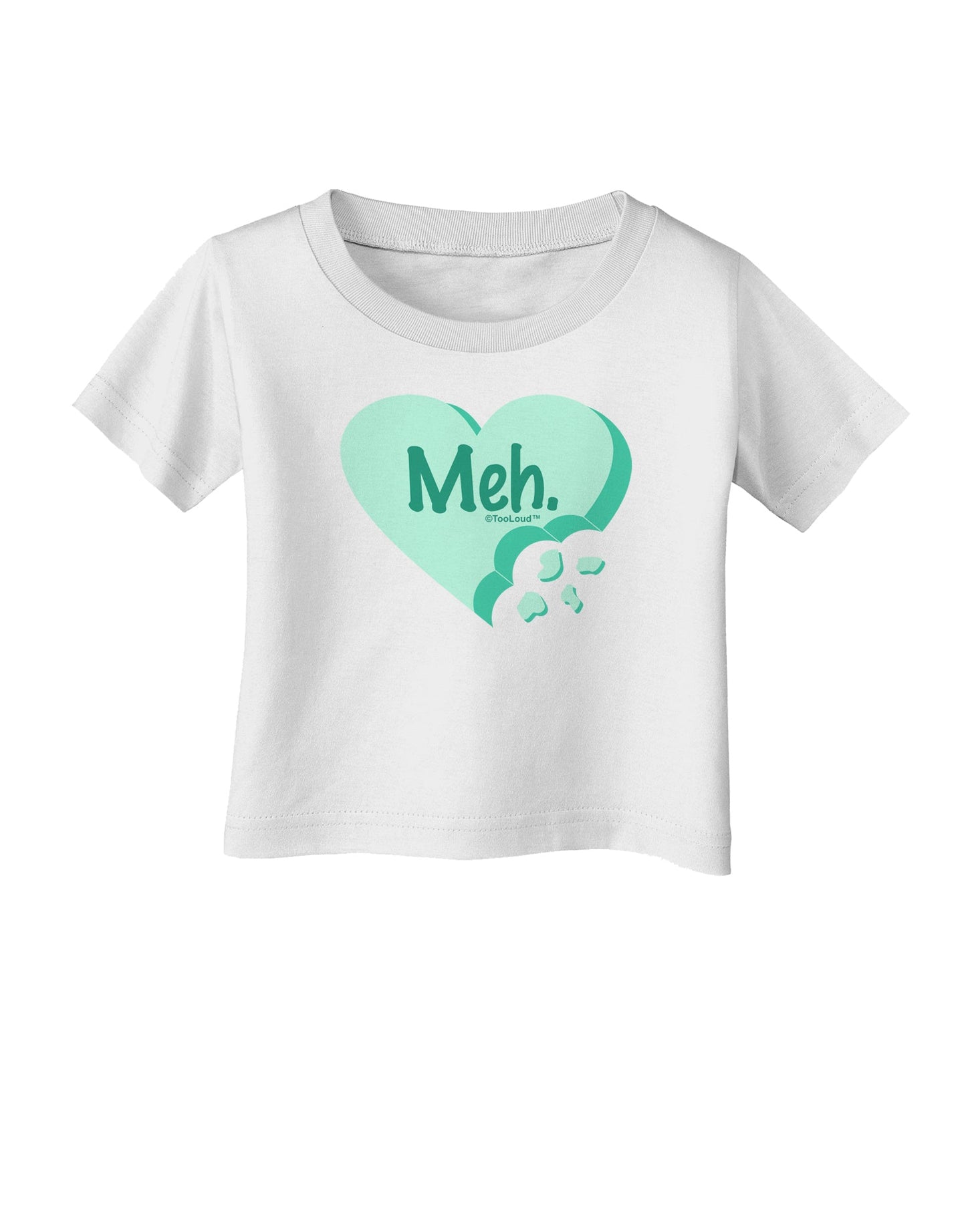 Meh Candy Heart Green - Valentines Day Infant T-Shirt by TooLoud-Infant T-Shirt-TooLoud-White-06-Months-Davson Sales