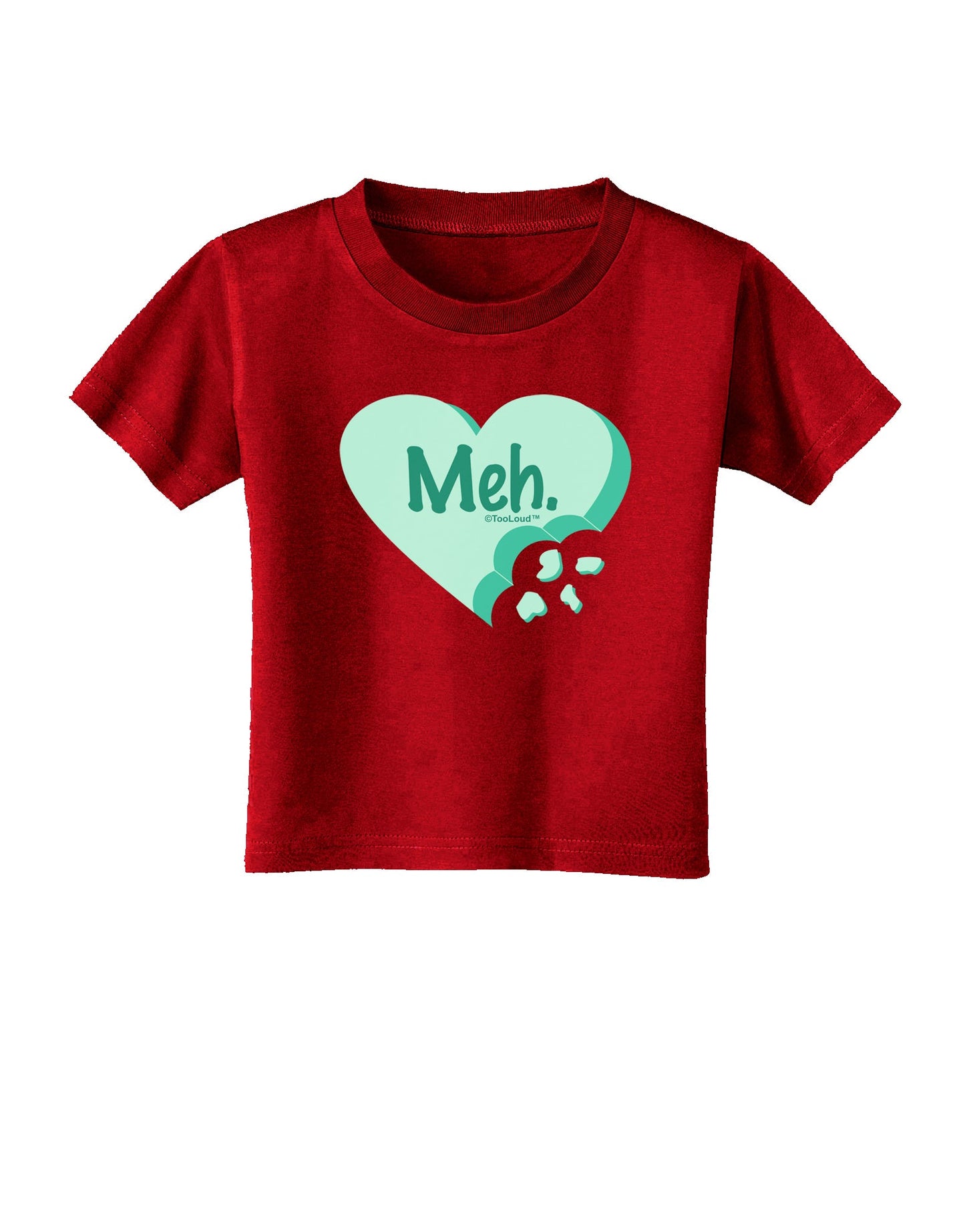 Meh Candy Heart Green - Valentines Day Toddler T-Shirt Dark by TooLoud-Toddler T-Shirt-TooLoud-Clover-Green-2T-Davson Sales