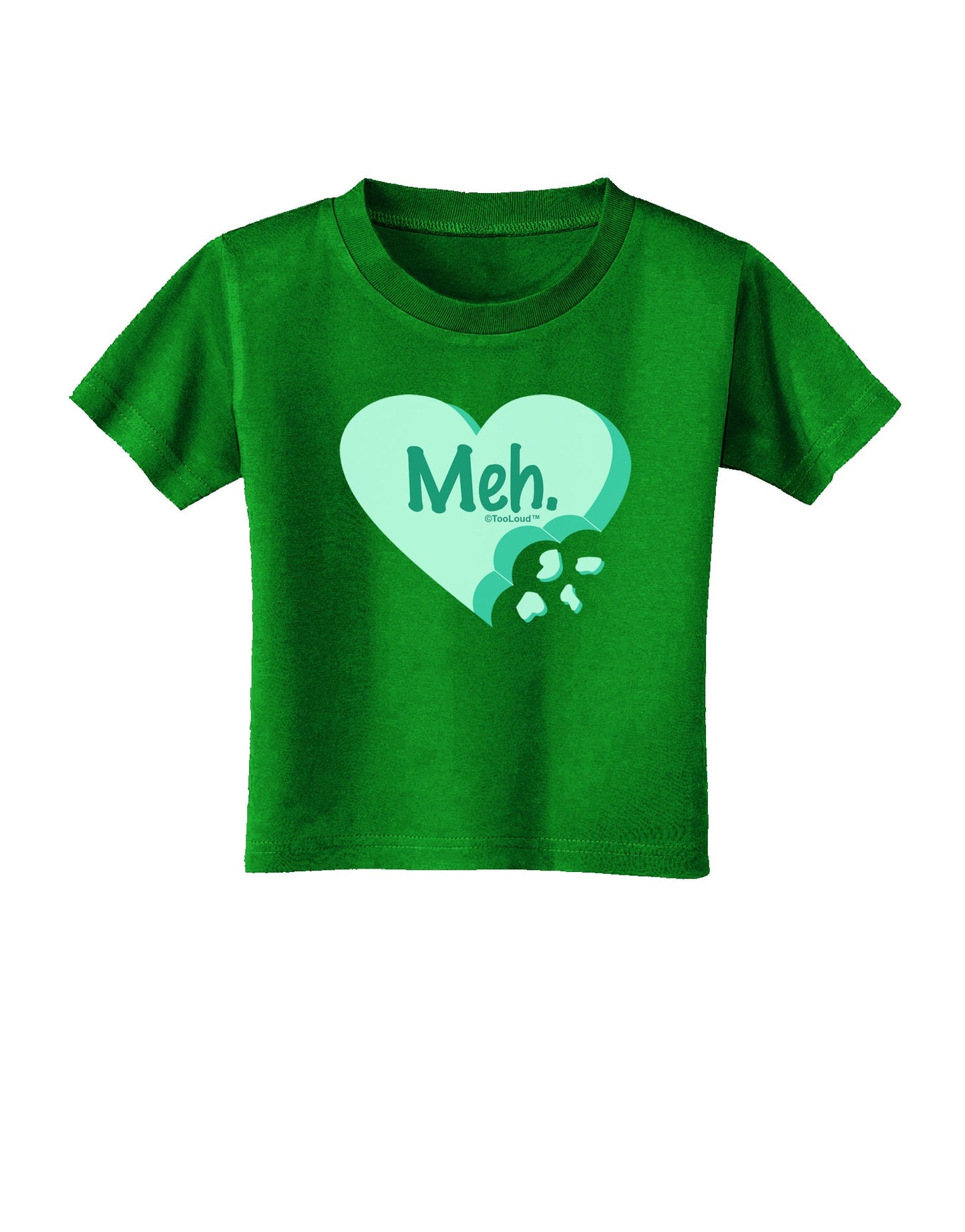 Meh Candy Heart Green - Valentines Day Toddler T-Shirt Dark by TooLoud-Toddler T-Shirt-TooLoud-Royal-Blue-2T-Davson Sales