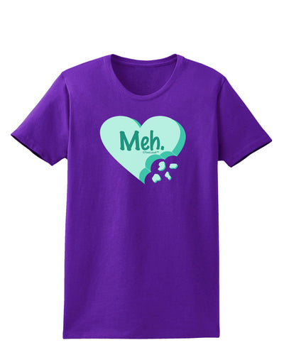 Meh Candy Heart Green - Valentines Day Womens Dark T-Shirt by TooLoud-Womens T-Shirt-TooLoud-Purple-X-Small-Davson Sales