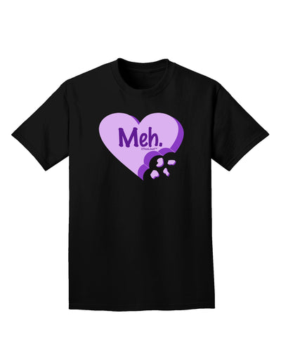 Meh Candy Heart Purple - Valentines Day Adult Dark T-Shirt by TooLoud-Mens T-Shirt-TooLoud-Black-Small-Davson Sales