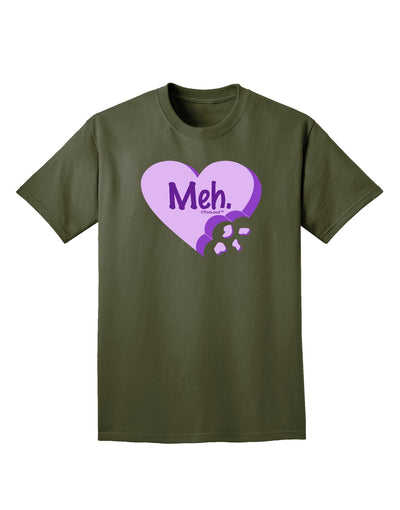 Meh Candy Heart Purple - Valentines Day Adult Dark T-Shirt by TooLoud-Mens T-Shirt-TooLoud-Military-Green-Small-Davson Sales