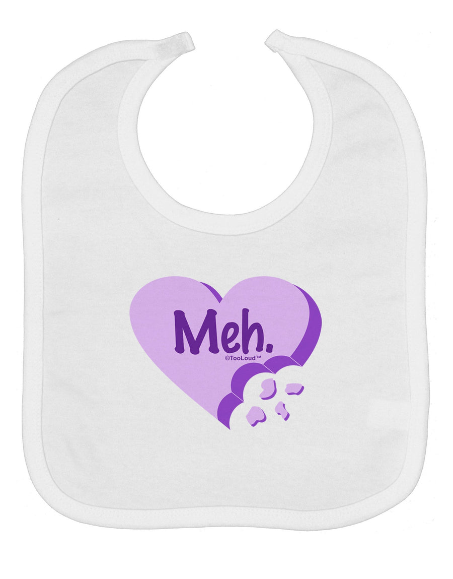 Meh Candy Heart Purple - Valentines Day Baby Bib by TooLoud