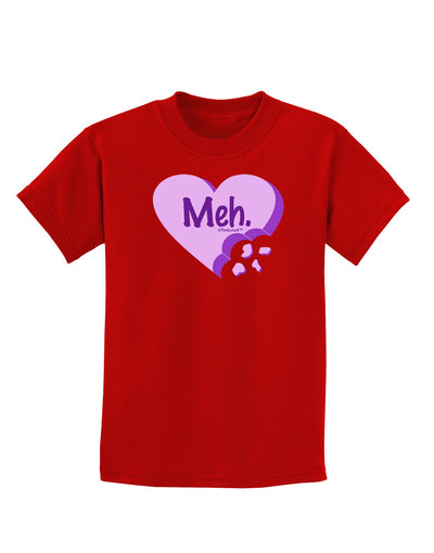 Meh Candy Heart Purple - Valentines Day Childrens Dark T-Shirt by TooLoud-Childrens T-Shirt-TooLoud-Red-X-Small-Davson Sales