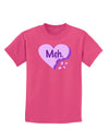 Meh Candy Heart Purple - Valentines Day Childrens Dark T-Shirt by TooLoud-Childrens T-Shirt-TooLoud-Sangria-X-Small-Davson Sales