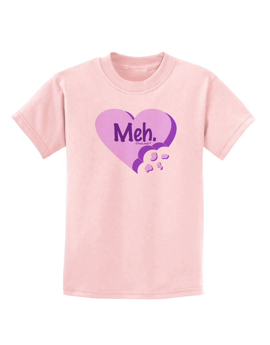 Meh Candy Heart Purple - Valentines Day Childrens T-Shirt by TooLoud-Childrens T-Shirt-TooLoud-White-X-Small-Davson Sales
