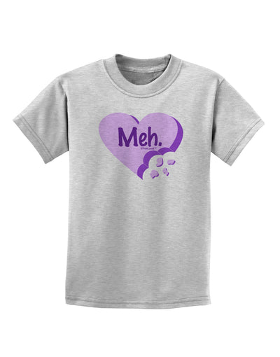 Meh Candy Heart Purple - Valentines Day Childrens T-Shirt by TooLoud-Childrens T-Shirt-TooLoud-AshGray-X-Small-Davson Sales