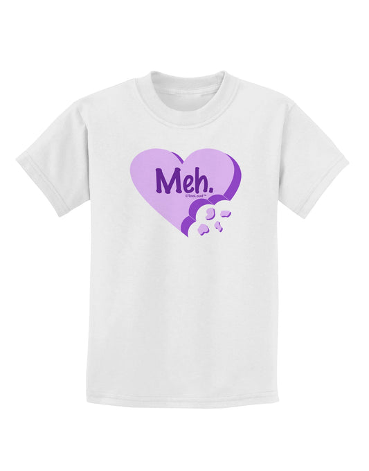 Meh Candy Heart Purple - Valentines Day Childrens T-Shirt by TooLoud-Childrens T-Shirt-TooLoud-White-X-Small-Davson Sales