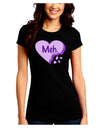 Meh Candy Heart Purple - Valentines Day Juniors Crew Dark T-Shirt by TooLoud-T-Shirts Juniors Tops-TooLoud-Black-Juniors Fitted Small-Davson Sales