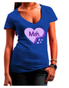 Meh Candy Heart Purple - Valentines Day Juniors V-Neck Dark T-Shirt by TooLoud-Womens V-Neck T-Shirts-TooLoud-Royal-Blue-Juniors Fitted Small-Davson Sales