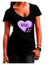 Meh Candy Heart Purple - Valentines Day Juniors V-Neck Dark T-Shirt by TooLoud-Womens V-Neck T-Shirts-TooLoud-Black-Juniors Fitted Small-Davson Sales