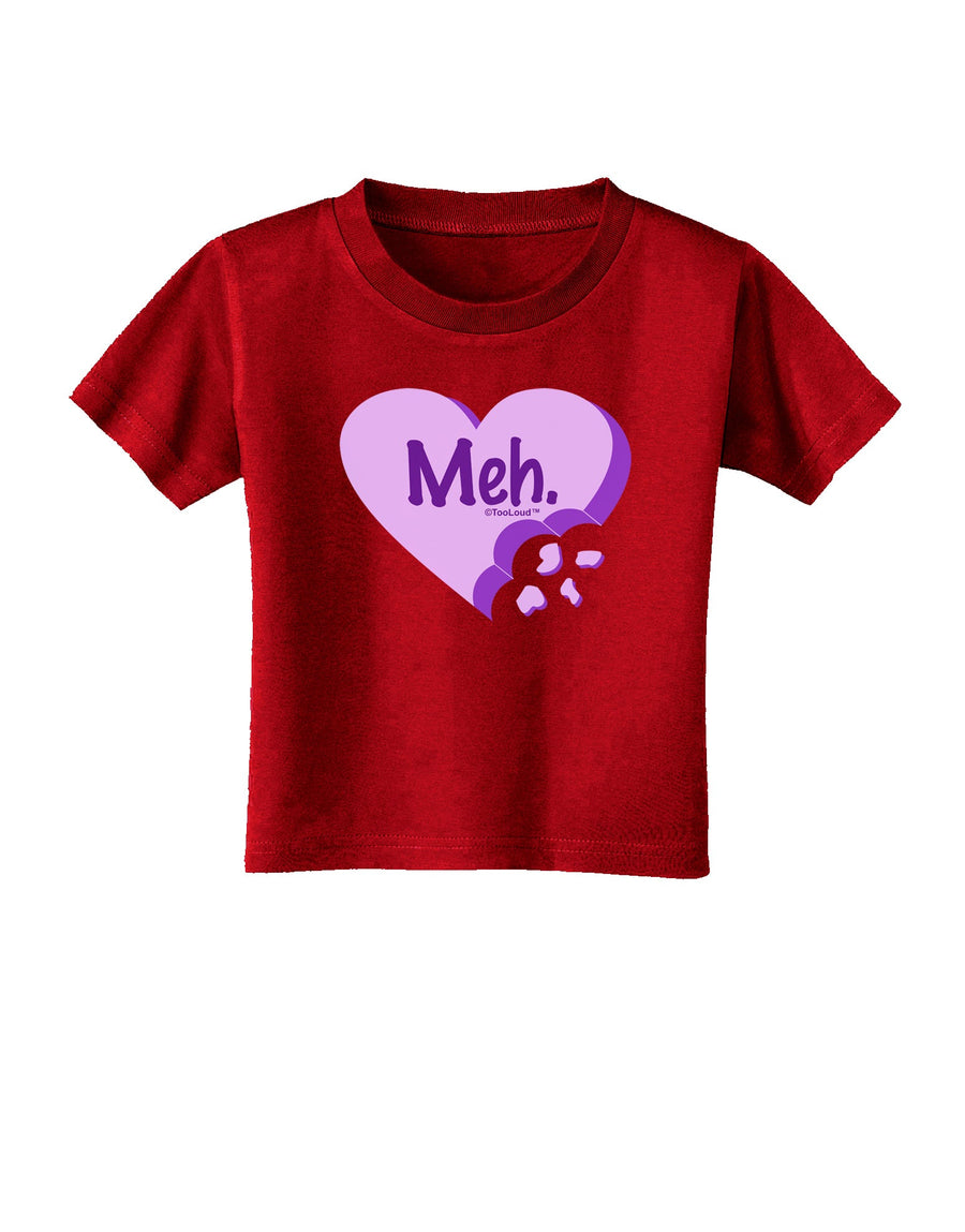 Meh Candy Heart Purple - Valentines Day Toddler T-Shirt Dark by TooLoud-Toddler T-Shirt-TooLoud-Black-2T-Davson Sales