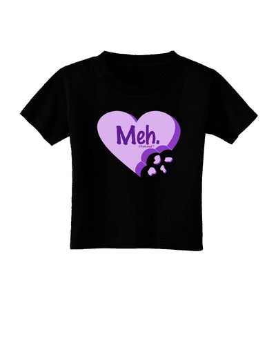 Meh Candy Heart Purple - Valentines Day Toddler T-Shirt Dark by TooLoud-Toddler T-Shirt-TooLoud-Black-2T-Davson Sales