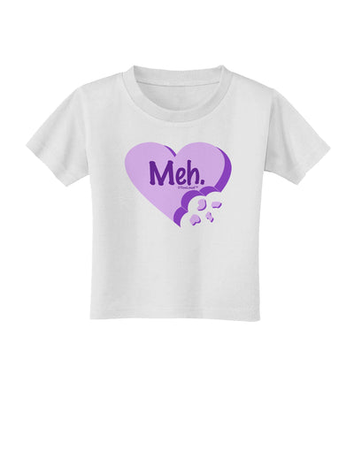 Meh Candy Heart Purple - Valentines Day Toddler T-Shirt by TooLoud-Toddler T-Shirt-TooLoud-White-2T-Davson Sales