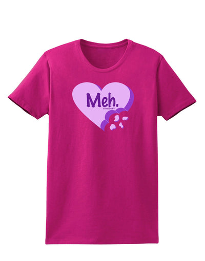 Meh Candy Heart Purple - Valentines Day Womens Dark T-Shirt by TooLoud-Womens T-Shirt-TooLoud-Hot-Pink-Small-Davson Sales