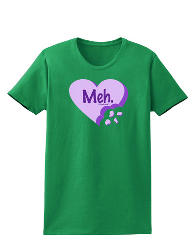 Meh Candy Heart Purple - Valentines Day Womens Dark T-Shirt by TooLoud-Womens T-Shirt-TooLoud-Kelly-Green-X-Small-Davson Sales