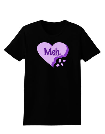 Meh Candy Heart Purple - Valentines Day Womens Dark T-Shirt by TooLoud-Womens T-Shirt-TooLoud-Black-X-Small-Davson Sales