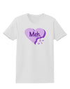 Meh Candy Heart Purple - Valentines Day Womens T-Shirt by TooLoud-Womens T-Shirt-TooLoud-White-X-Small-Davson Sales