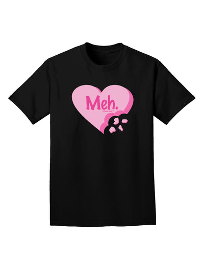 Meh Candy Heart - Valentines Day Adult Dark T-Shirt by TooLoud-Mens T-Shirt-TooLoud-Black-Small-Davson Sales