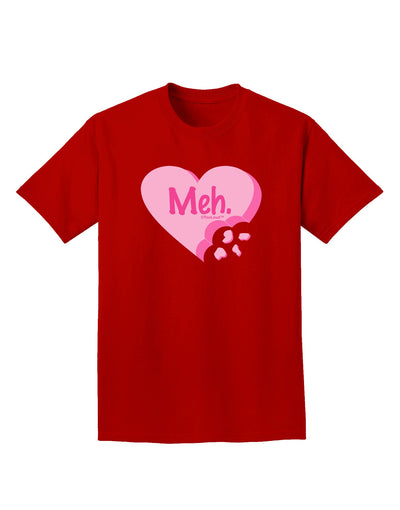 Meh Candy Heart - Valentines Day Adult Dark T-Shirt by TooLoud-Mens T-Shirt-TooLoud-Red-Small-Davson Sales