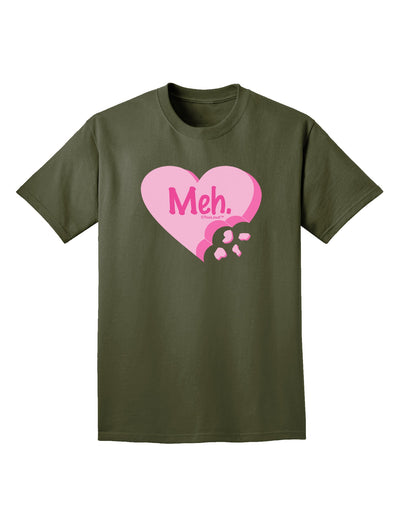 Meh Candy Heart - Valentines Day Adult Dark T-Shirt by TooLoud-Mens T-Shirt-TooLoud-Military-Green-Small-Davson Sales