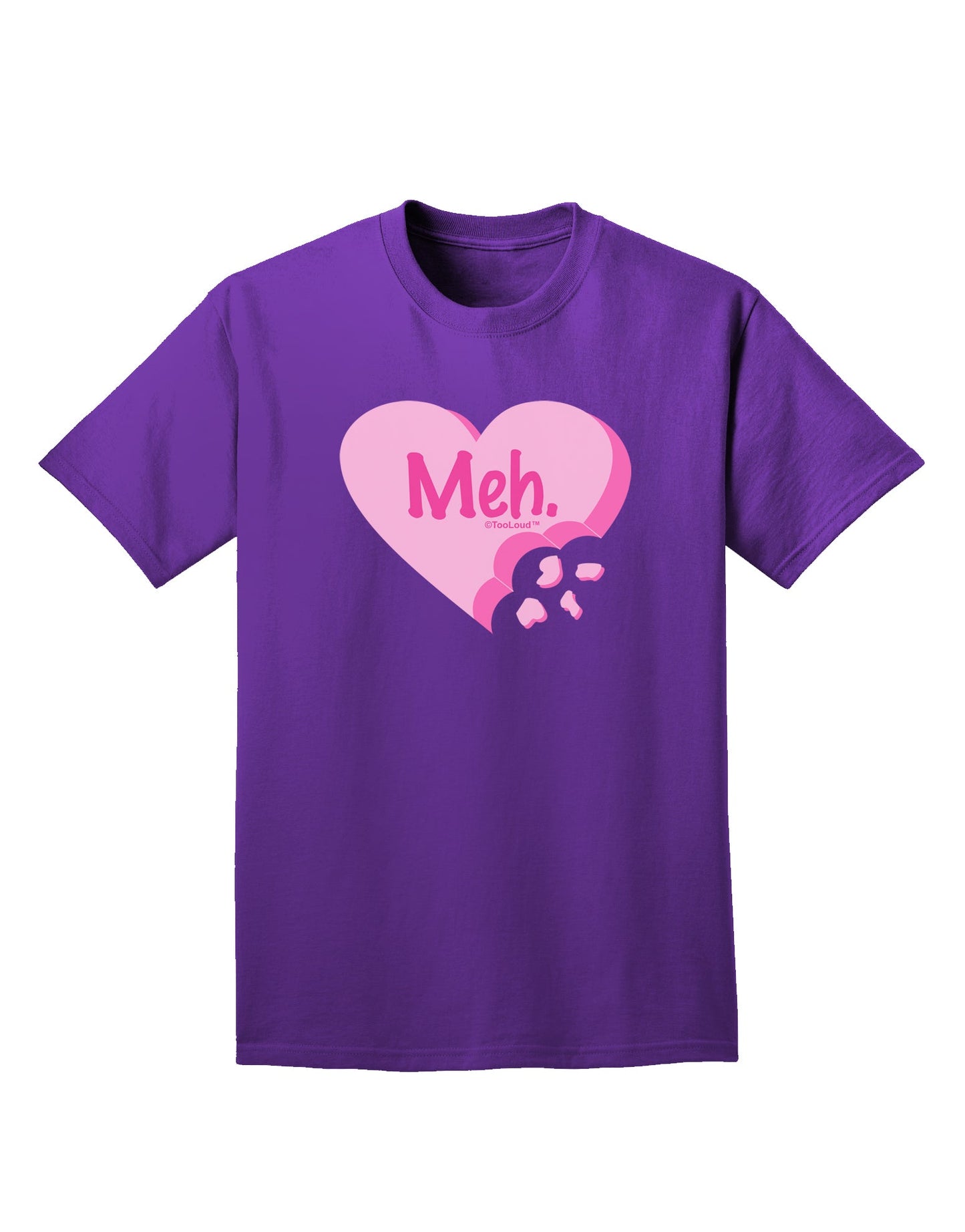 Meh Candy Heart - Valentines Day Adult Dark T-Shirt by TooLoud-Mens T-Shirt-TooLoud-Purple-Small-Davson Sales